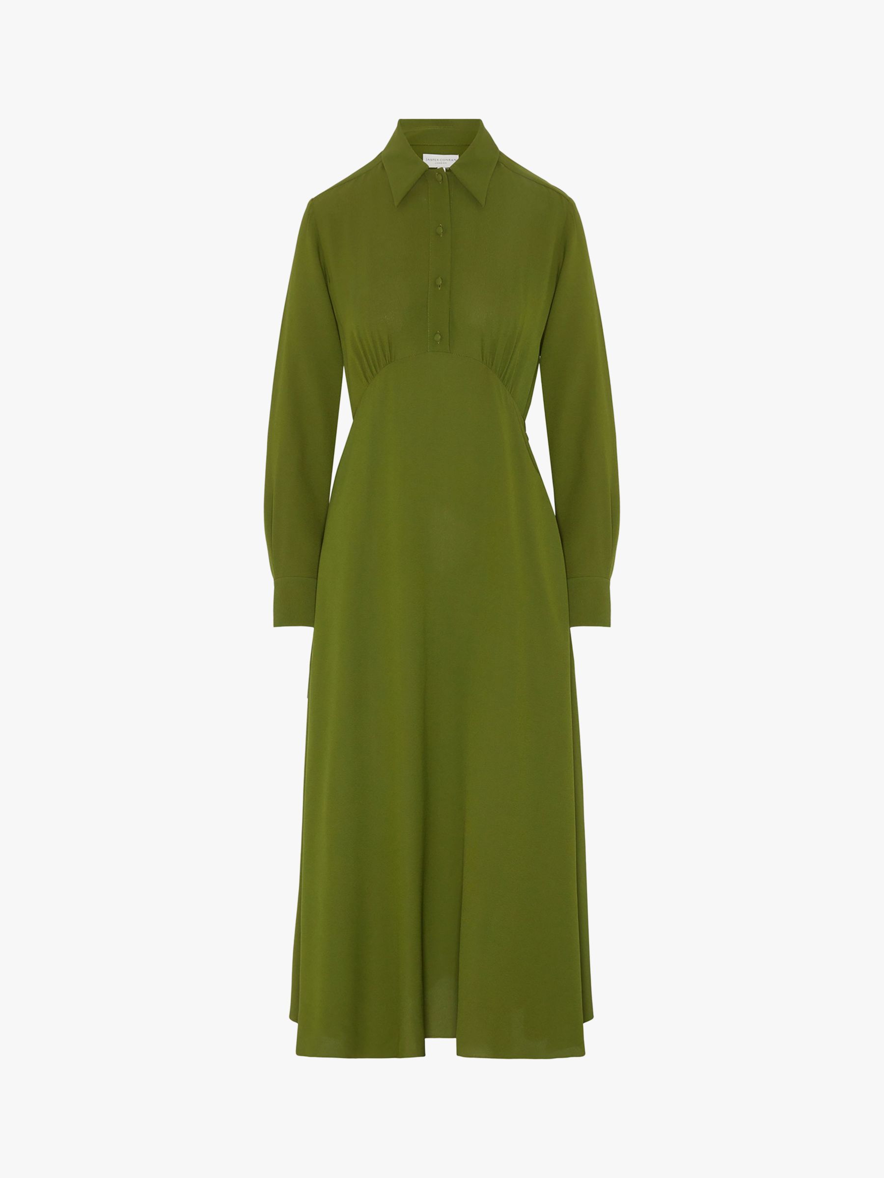 Jasper Conran Claudia Empire Line Crepe Midi Dress, Green at John Lewis ...