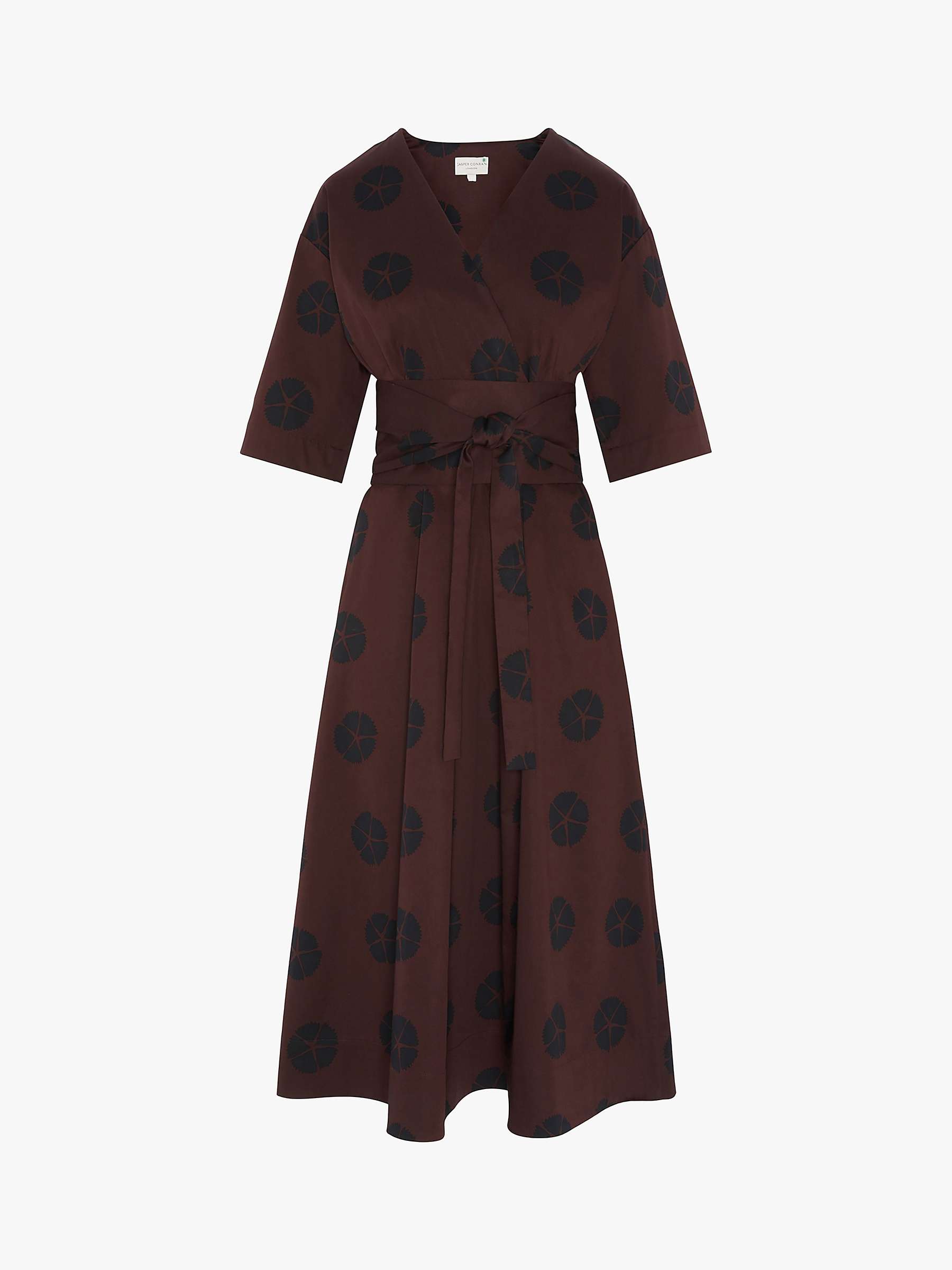 Buy Jasper Conran London Betsy Kimono Midi Wrap Dress, Chocolate Online at johnlewis.com