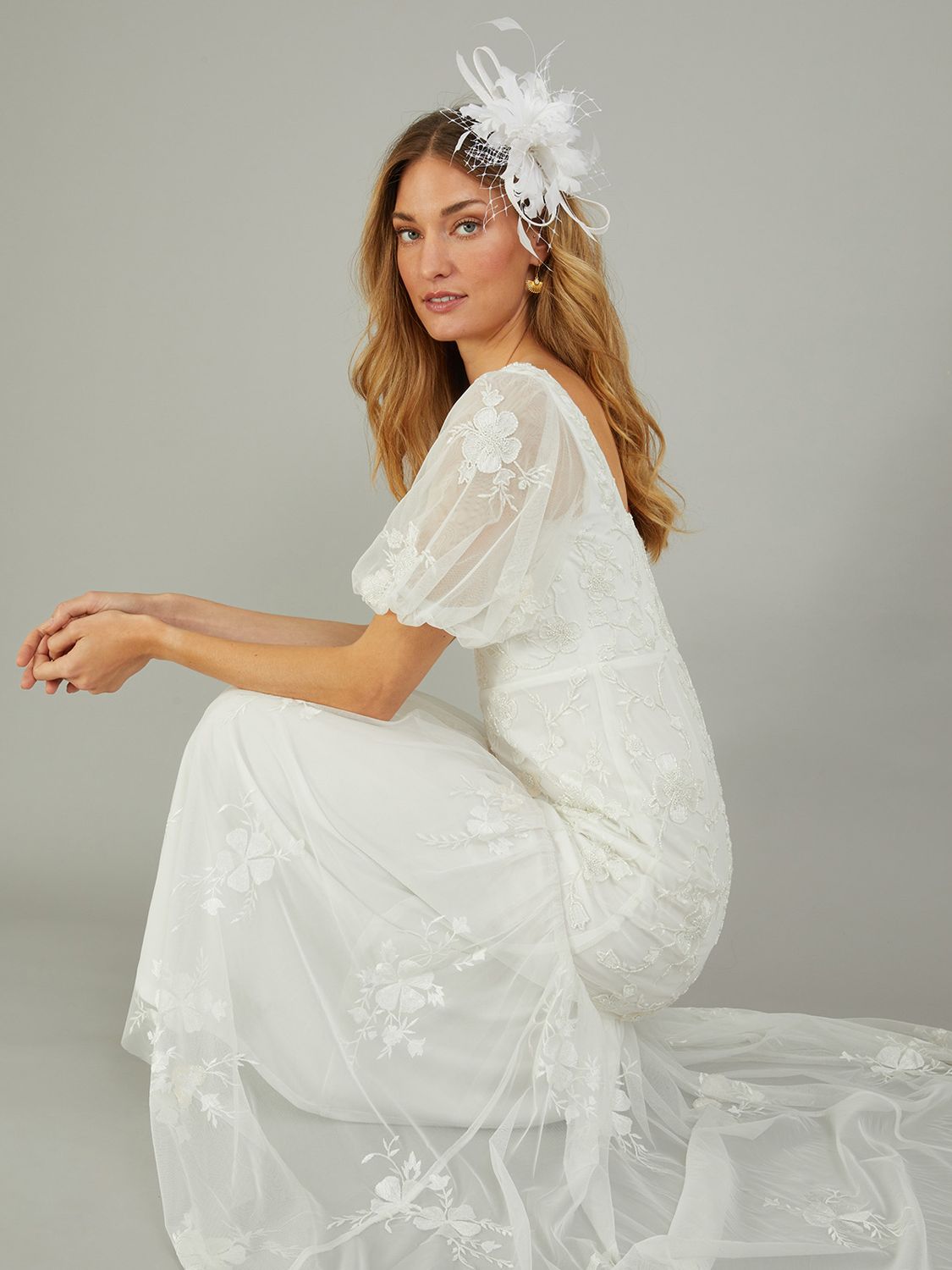Buy Monsoon Violet Embroidered Bridal Maxi Dress, Ivory Online at johnlewis.com