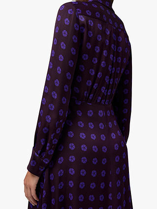 Jasper Conran Claudia Empire Line Crepe Midi Dress, Purple