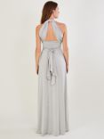 Monsoon Thea Twist Me Tie Me Maxi Dress, Silver