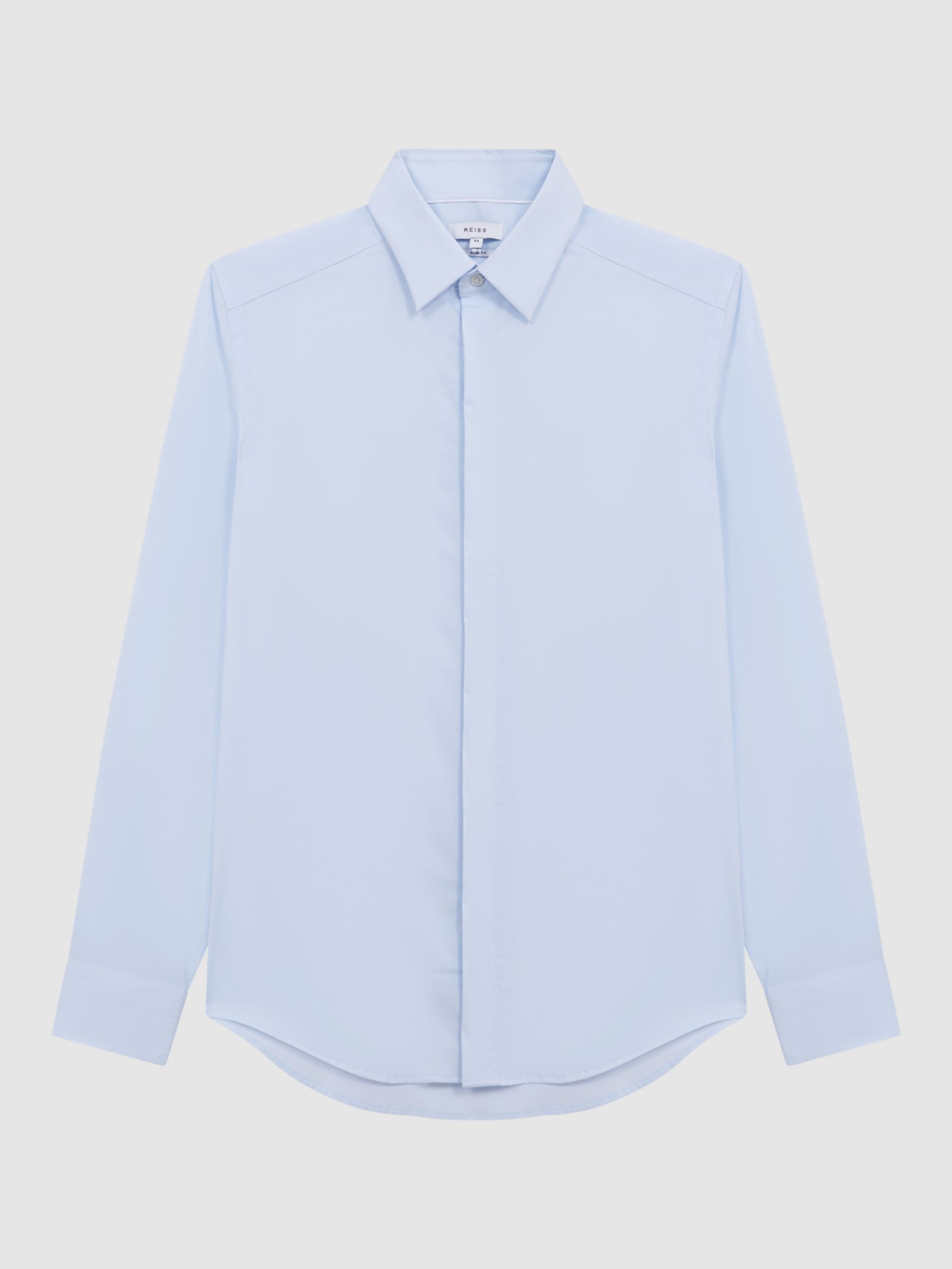 Reiss Kiana Long Sleeve Slim Fit Shirt, Blue, XS