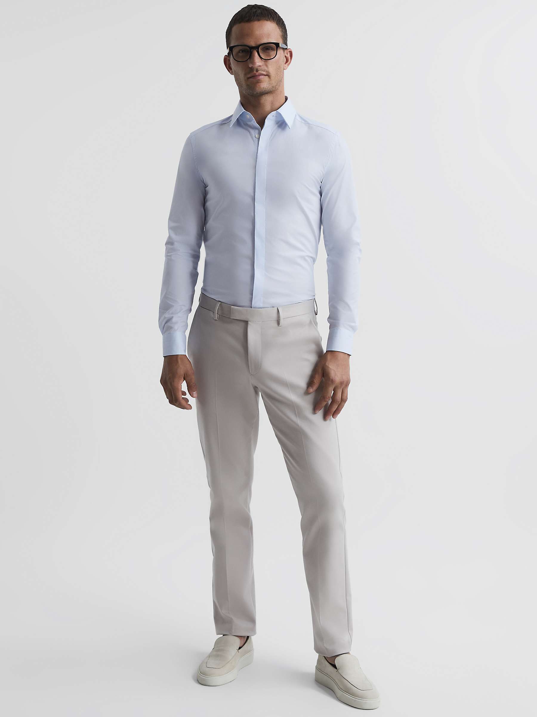 Buy Reiss Kiana Long Sleeve Slim Fit Shirt, Blue Online at johnlewis.com