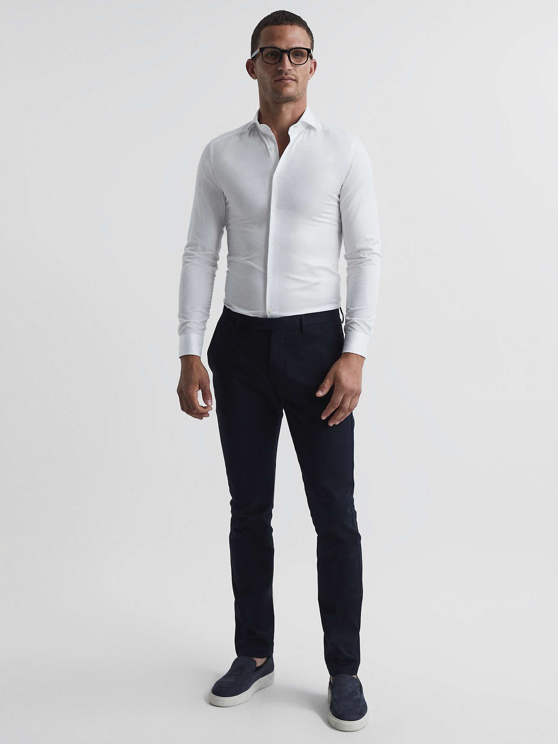 Buy Reiss Storm Cotton Twill Slim Fit Long Sleeve Shirt Online at johnlewis.com