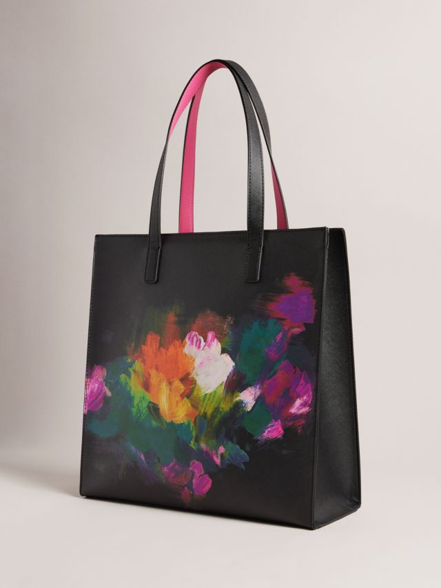 Ted Baker Pelion Floral Art Print Large Tote Bag, Black/Multi, One