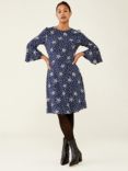 Finery Quinn Star Print Dress, Navy