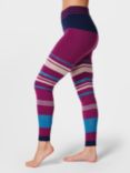 Sweaty Betty Stripe Merino Wool Leggings, Amaranth Pink