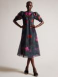 Ted Baker Mekayla Floral Midi Dress, Black/Multi