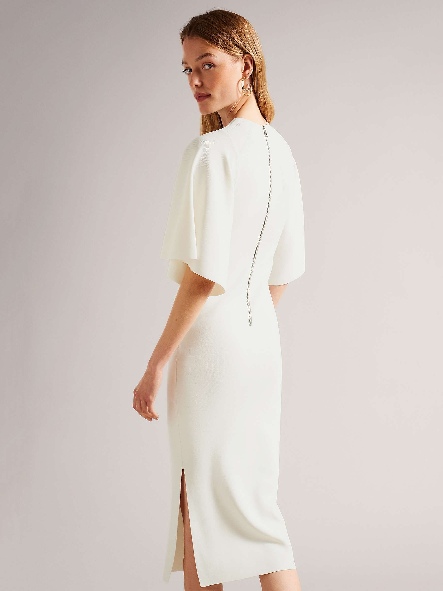 Buy Ted Baker Lounia Fluted Sleeve Knitted Bodycon Midi Dress Online at johnlewis.com