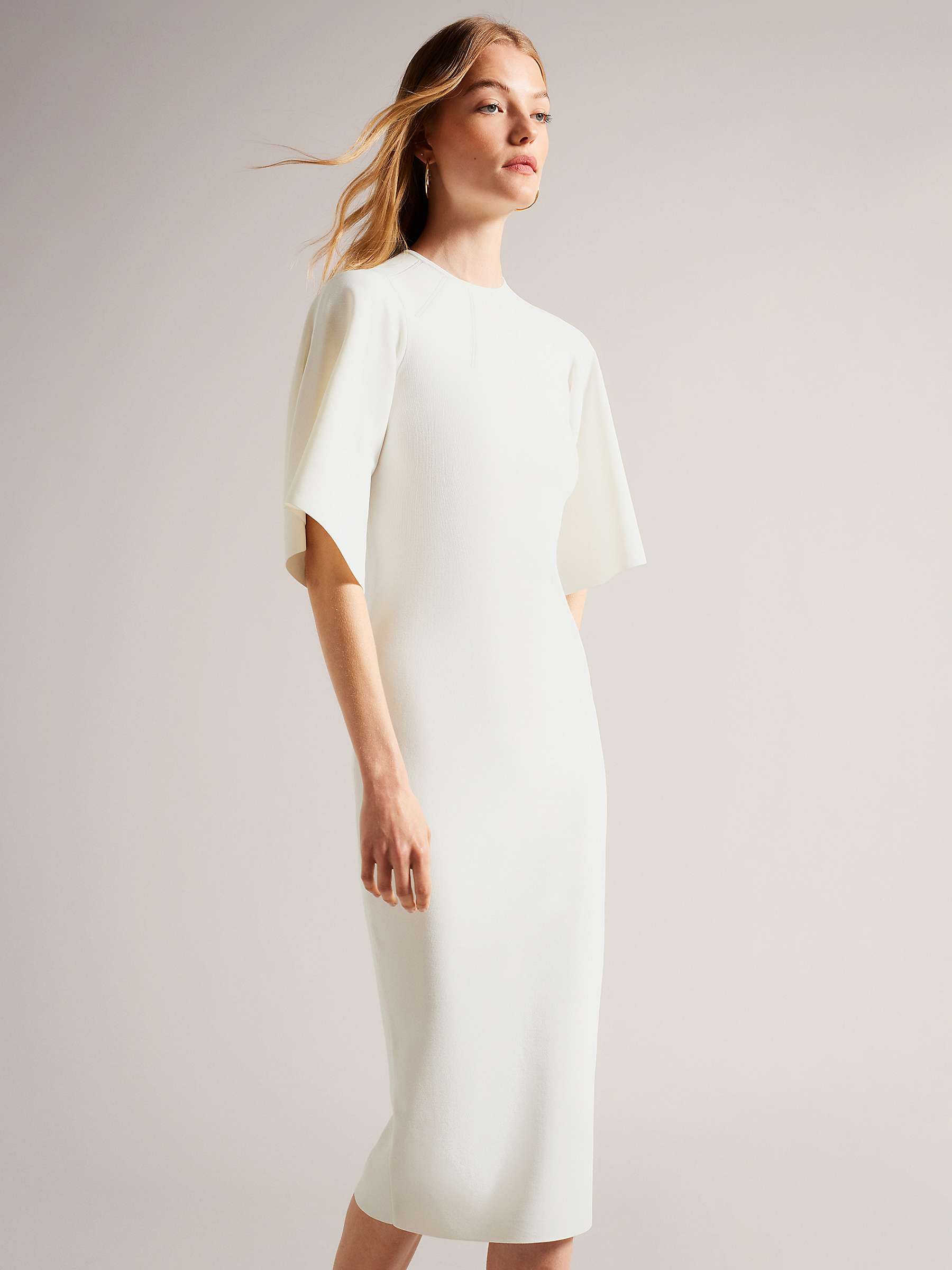 Buy Ted Baker Lounia Fluted Sleeve Knitted Bodycon Midi Dress Online at johnlewis.com