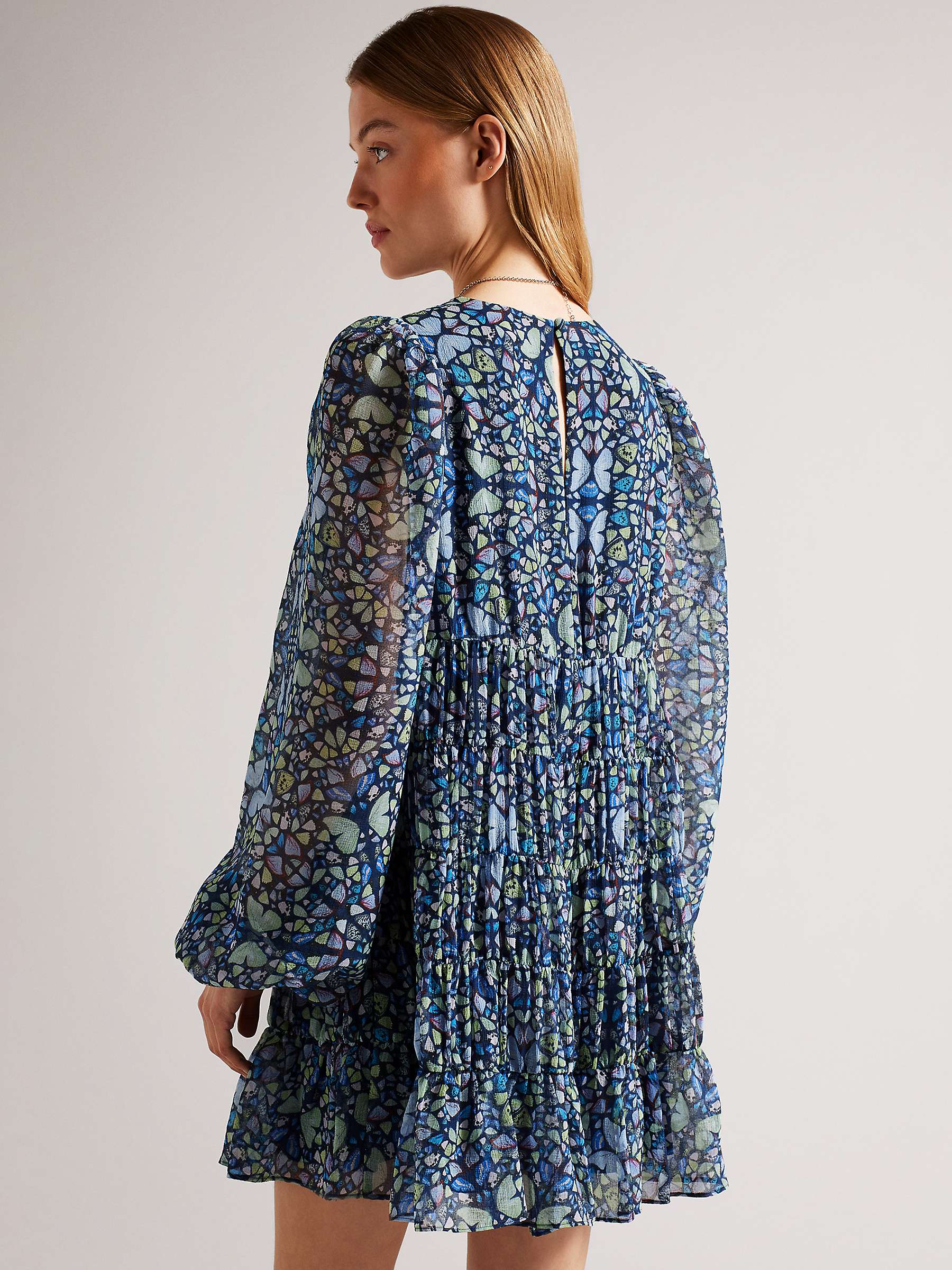 Buy Ted Baker Rohzan Butterfly Print Mini Dress, Blue/Multi Online at johnlewis.com