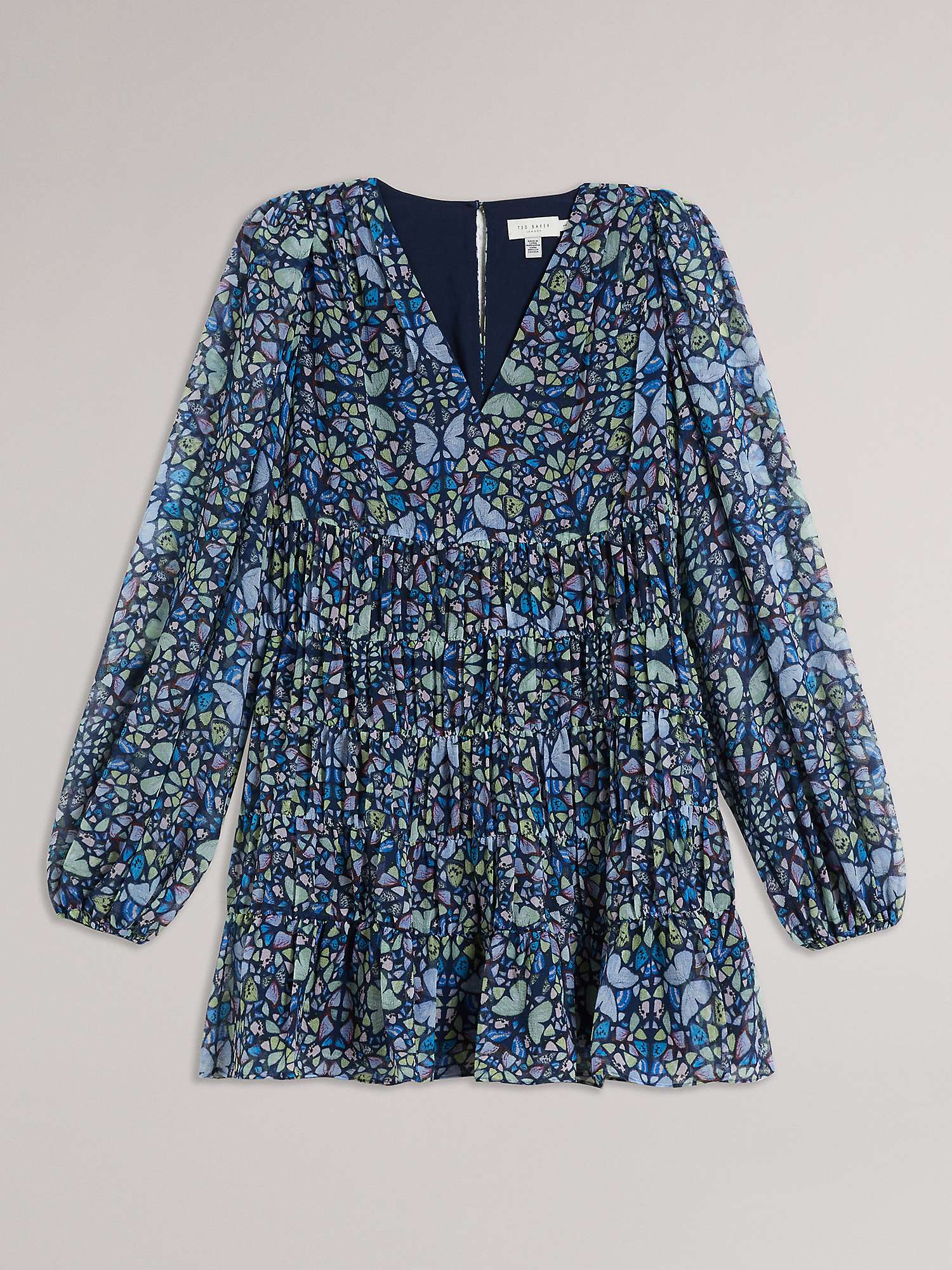 Buy Ted Baker Rohzan Butterfly Print Mini Dress, Blue/Multi Online at johnlewis.com