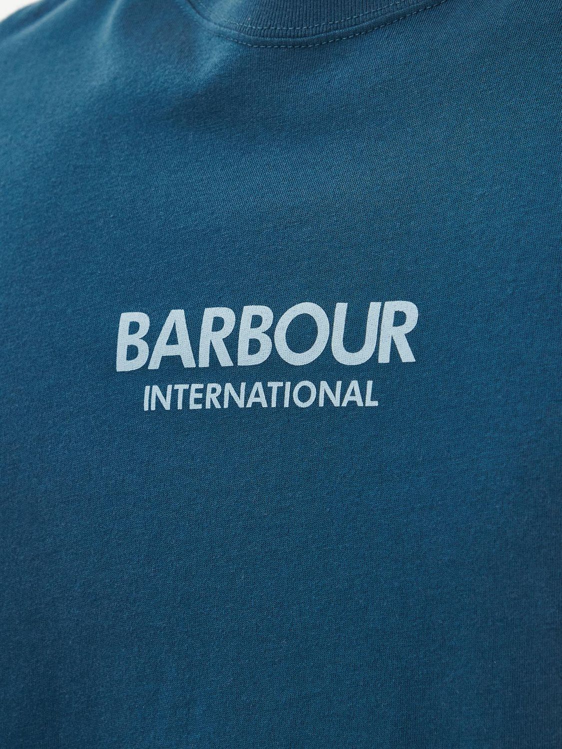 Barbour International Highgate Logo T-Shirt, Majolica Blue at John ...