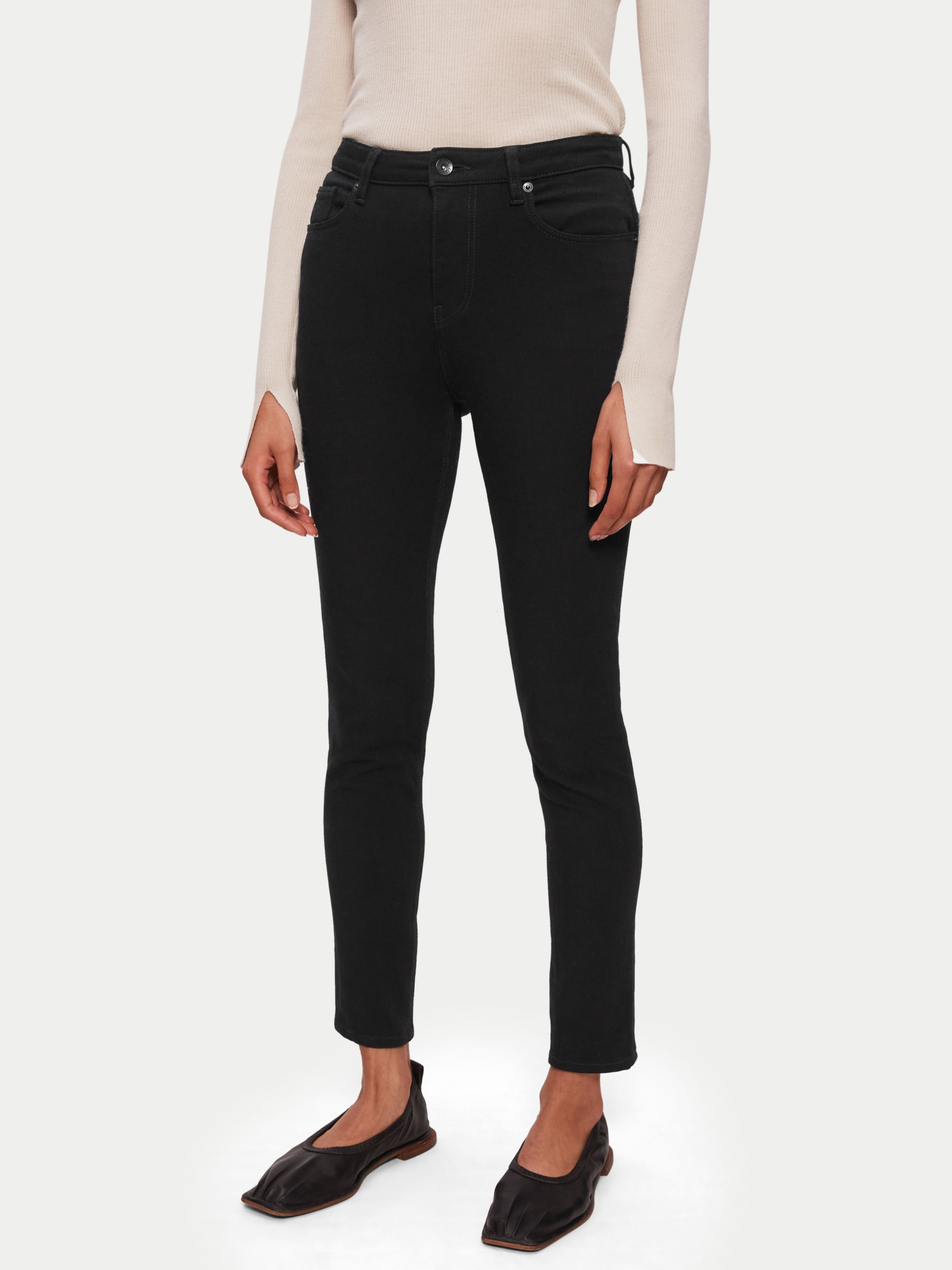 Jigsaw Richmond Skinny Jeans, Black, 24