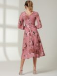Jolie Moi Phoebe Long Sleeve Mesh Knee Length Dress, Pink