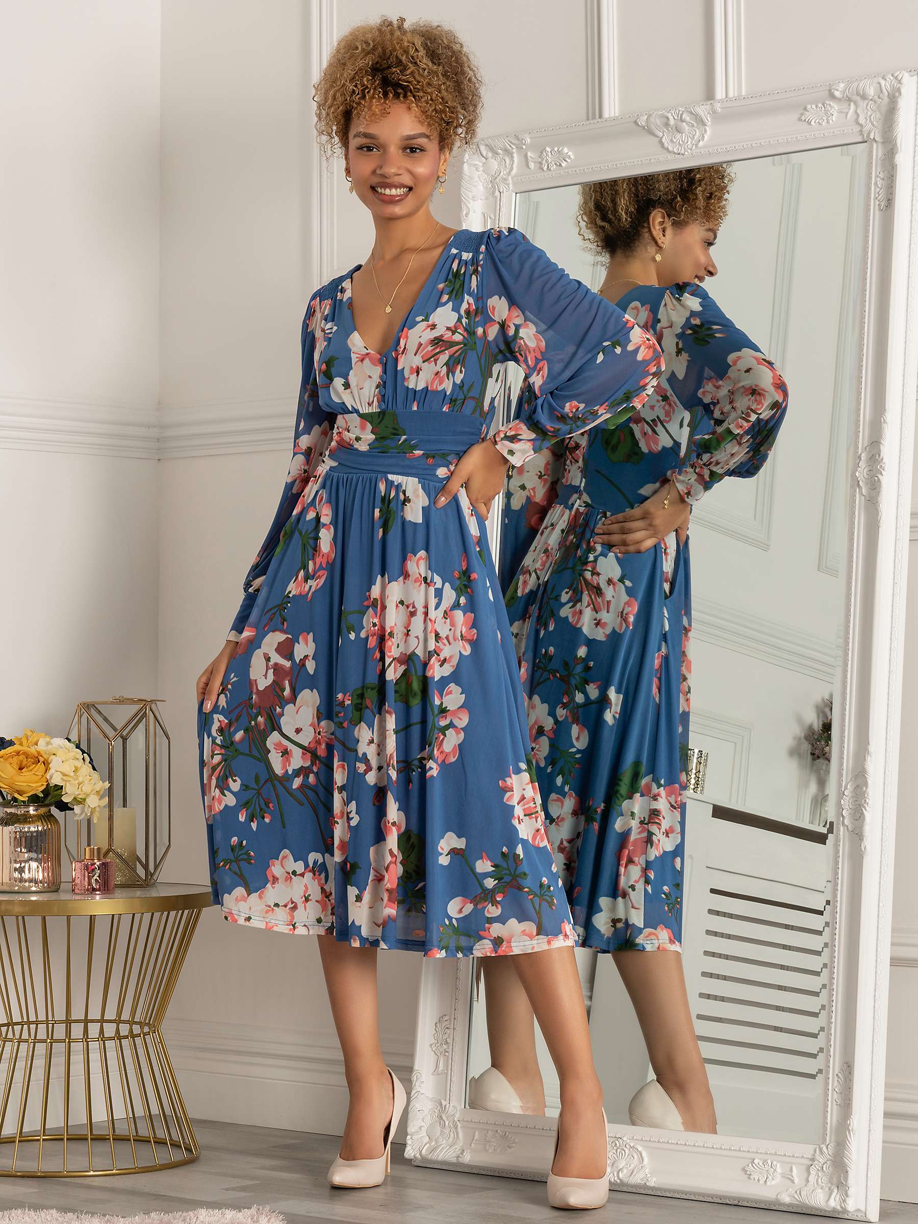 Buy Jolie Moi Gianna Long Sleeve Mesh Midi Dress Online at johnlewis.com