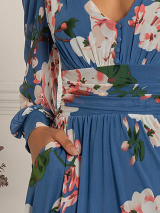 Jolie Moi Gianna Long Sleeve Mesh Midi Dress, Royal Blue