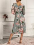 Jolie Moi Gianna Long Sleeve Mesh Midi Dress, Dusty Green