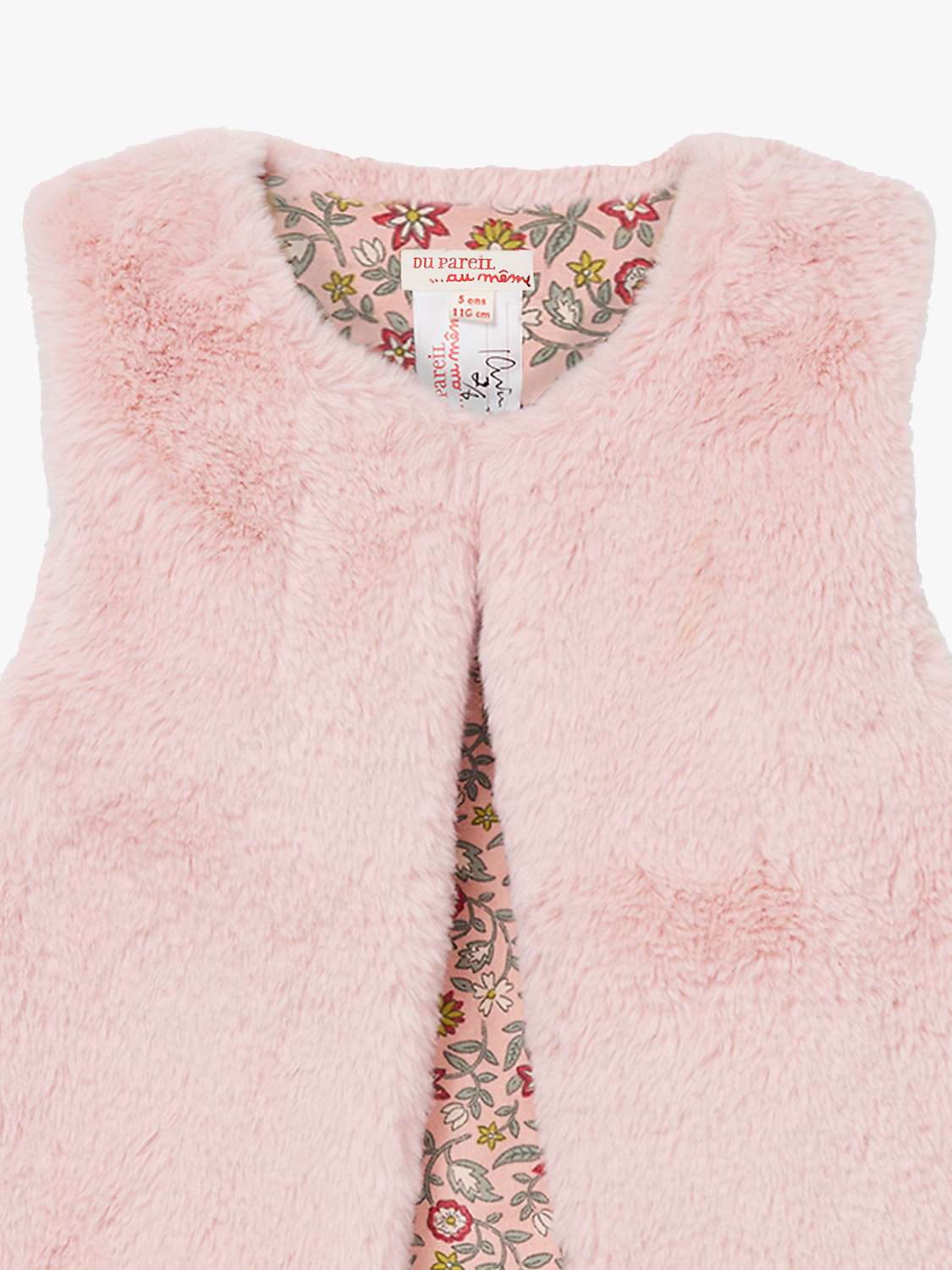 Buy Du Pareil au même Kids' Faux Fur Sleeveless Cardigan, Pink Online at johnlewis.com