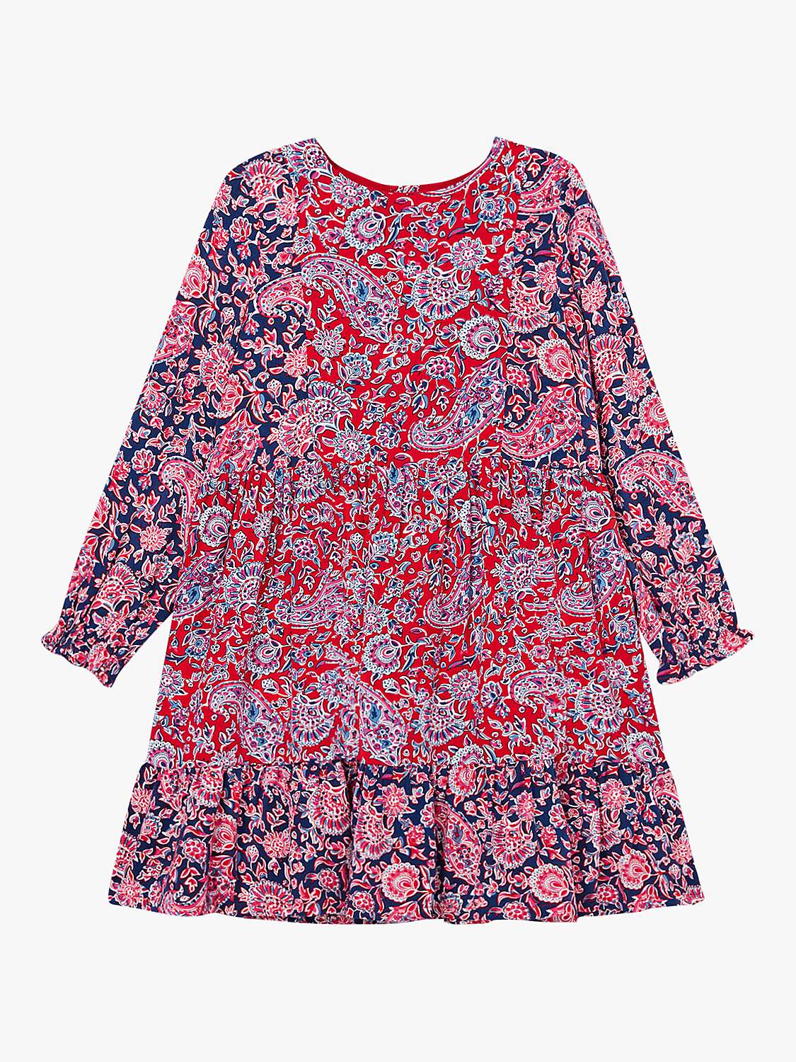 Du Pareil au même Kids' Floral Paisley Printed Dress, Red/Navy at John ...