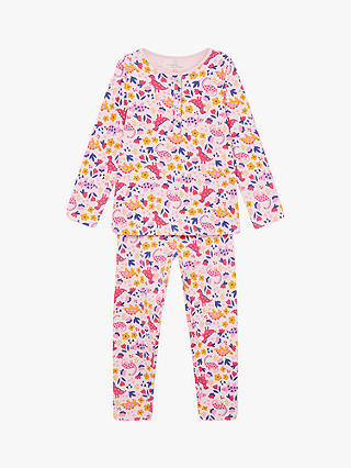 Du Pareil au même Kids' Dinosaur Print Pyjama Set, Pink/Multi