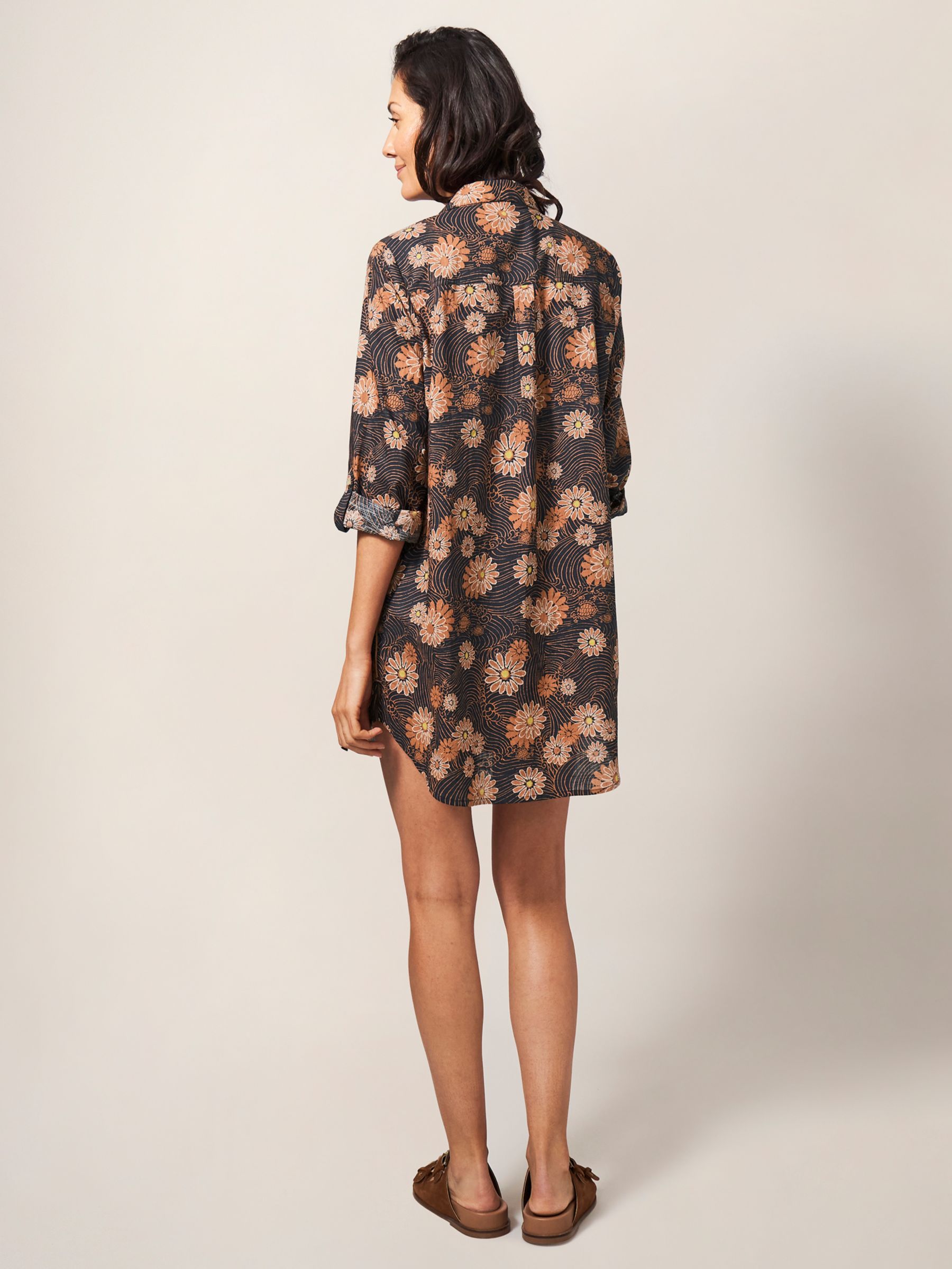 White Stuff Carrie Floral Longline Shirt Orangemulti At John Lewis And Partners 7243