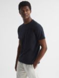 Reiss Melrose Crew Neck Cotton T-Shirt, Navy