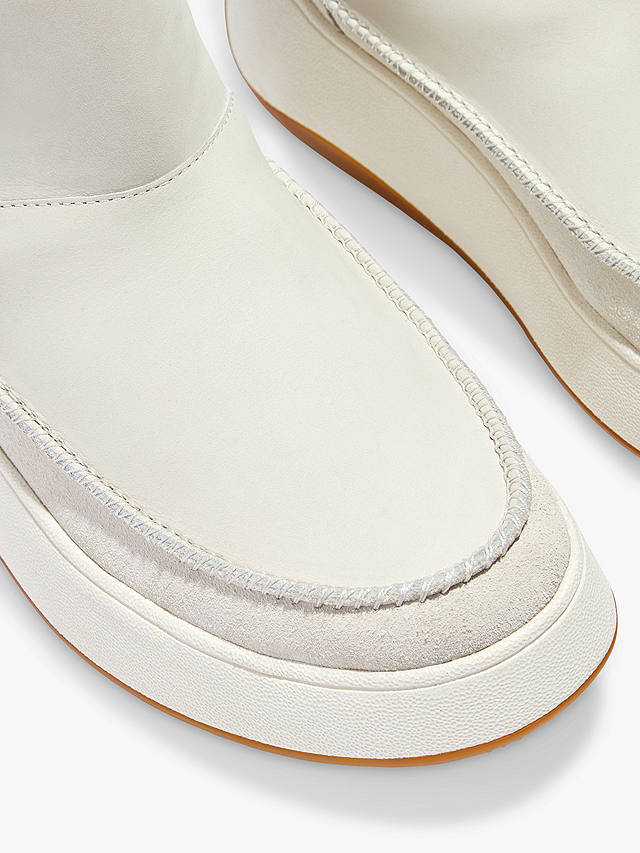 FitFlop Flatform Leather Ankle Boots, Ivory