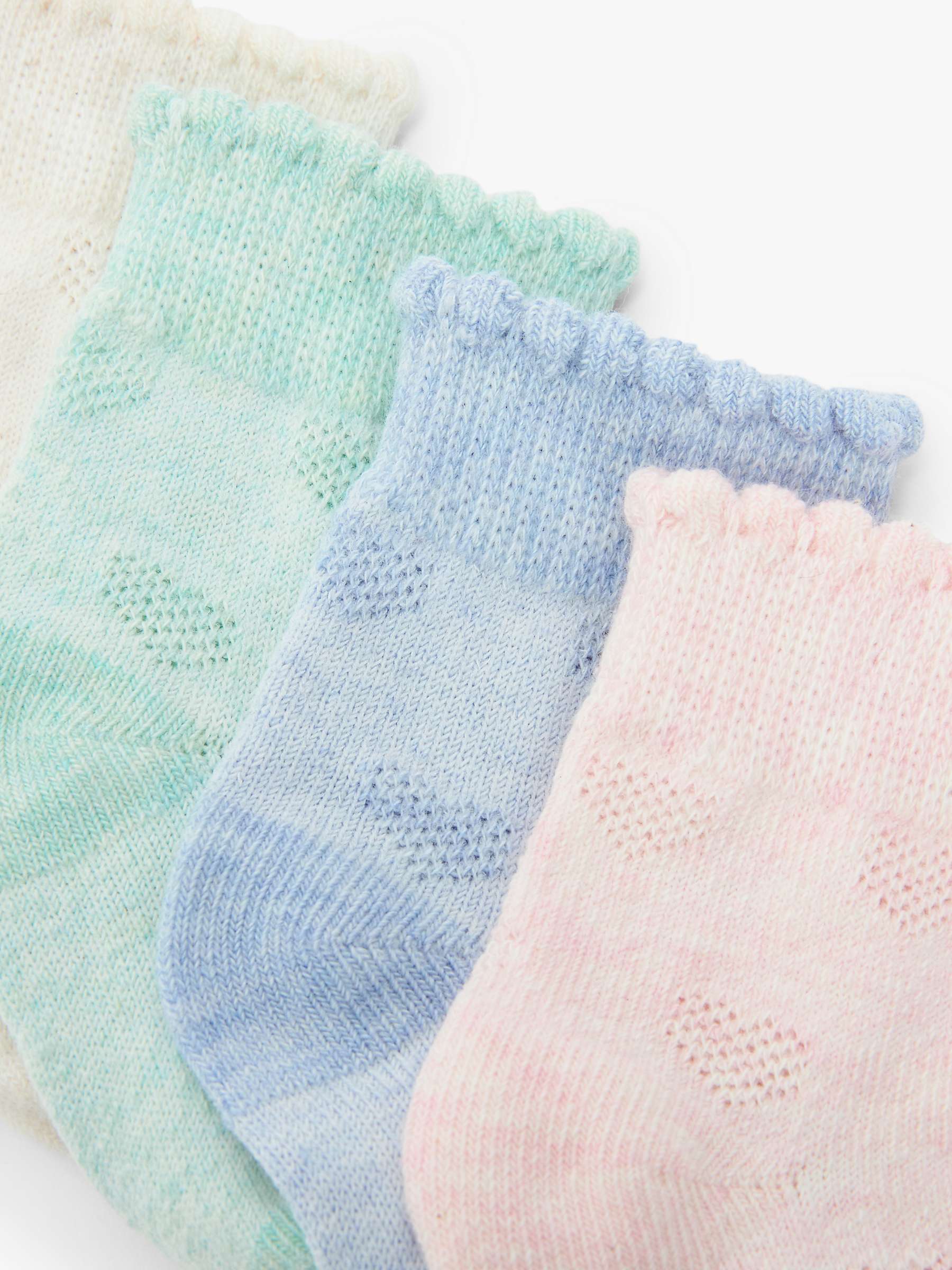Buy John Lewis Baby Pretty Heart Embroidered Organic Cotton Blend Socks, Pack of 5, Multi Online at johnlewis.com