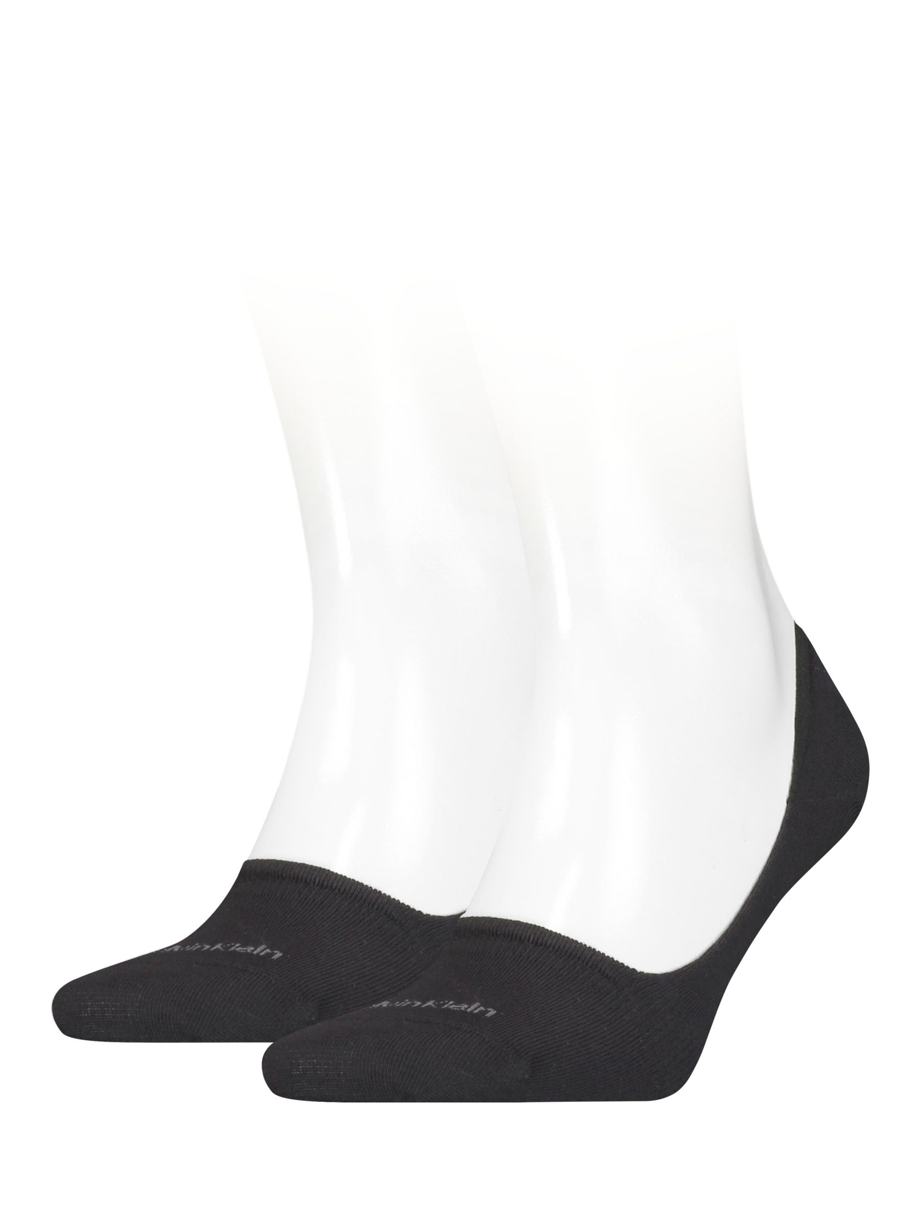 Calvin Klein Invisible Trainer Liner Cotton Socks, Pack of 2, 001 Black, S-M