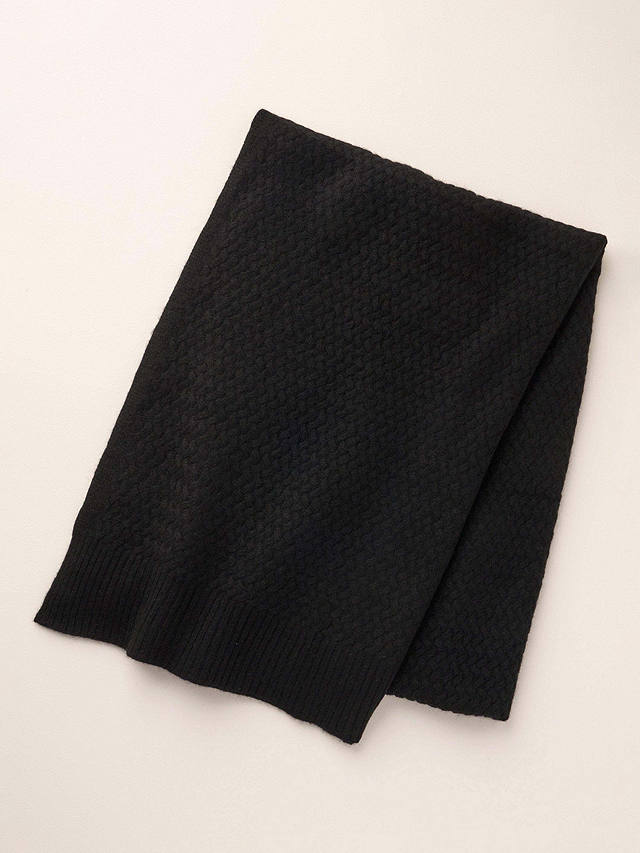 Truly Cashmere Knitted Scarf, Black
