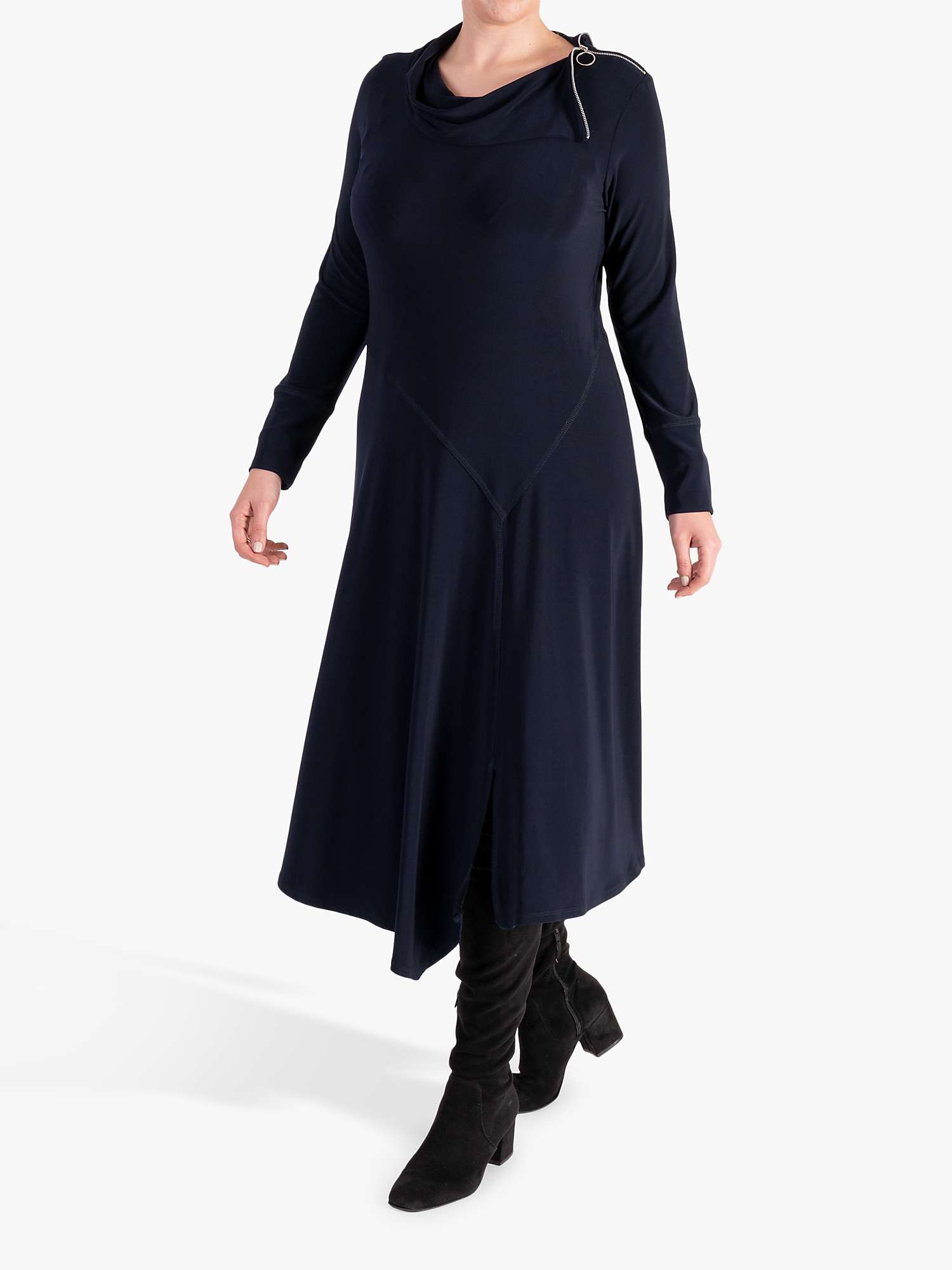 Buy chesca Shoulder Zip Midi Dress, Navy Online at johnlewis.com