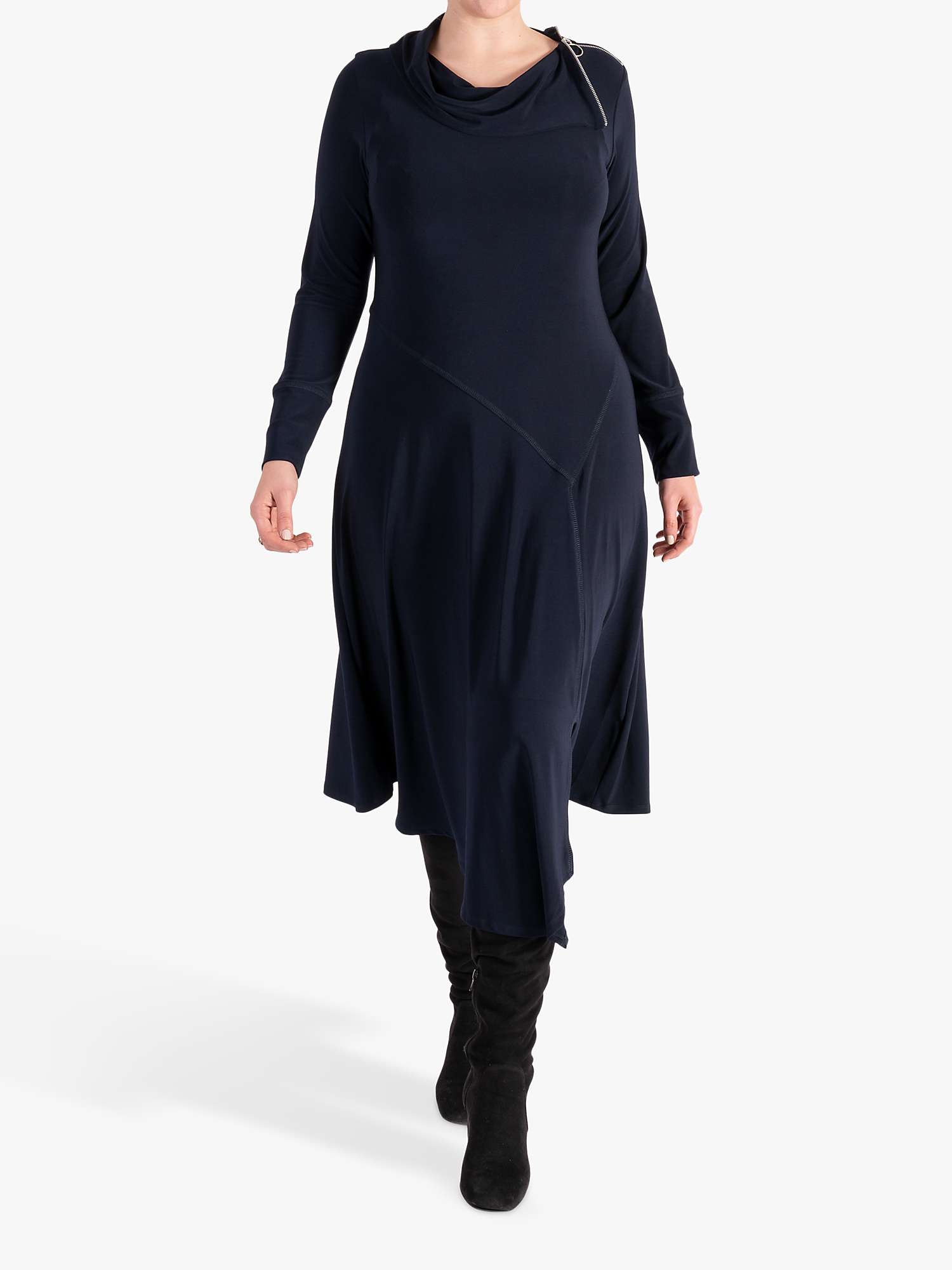 Buy chesca Shoulder Zip Midi Dress, Navy Online at johnlewis.com