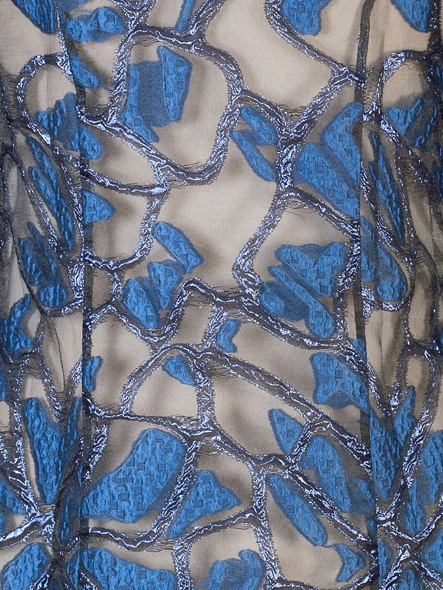 Buy chesca V-Neck Organza Metallic Embellishment Shirt, Blue/Black Online at johnlewis.com