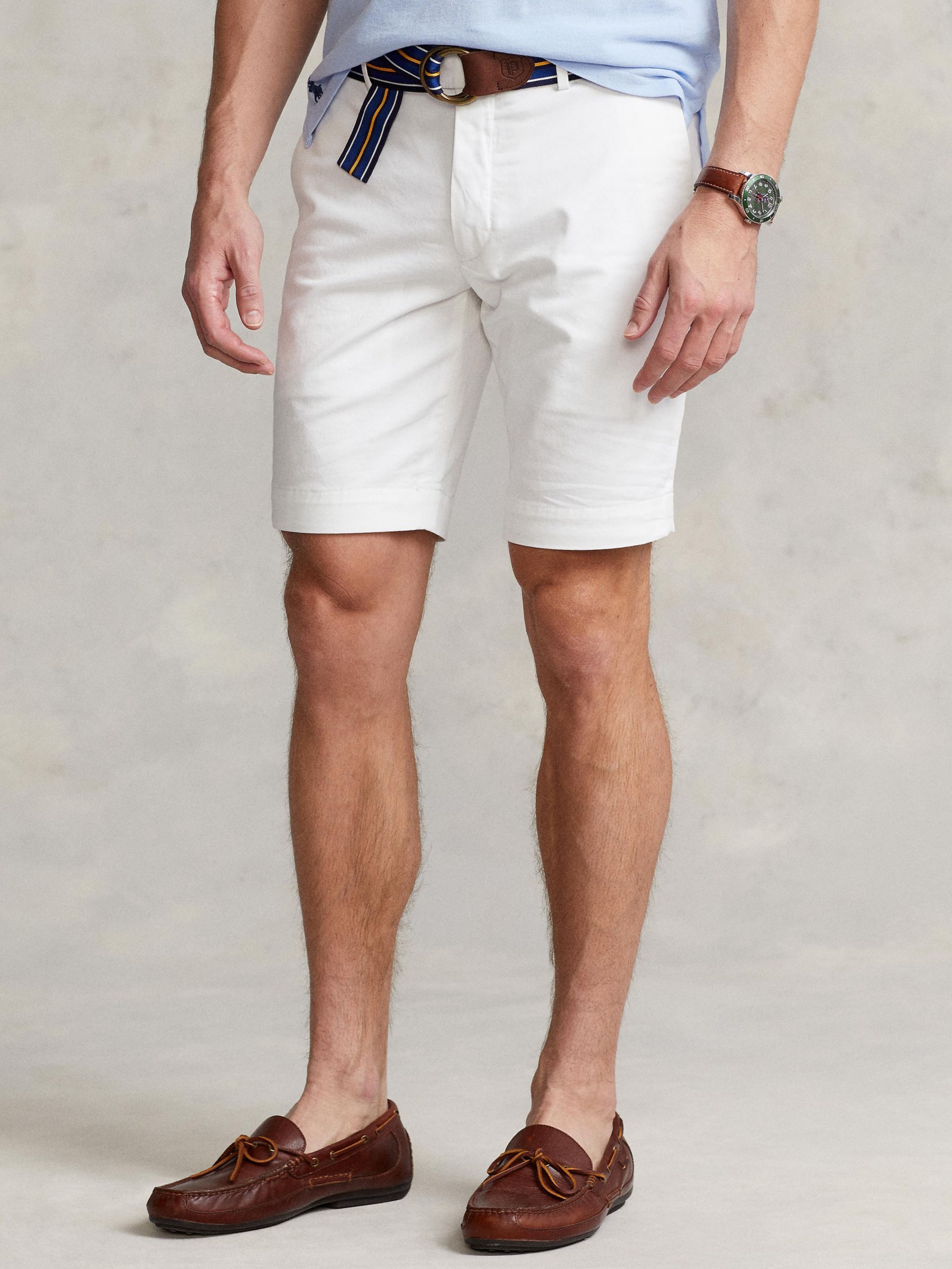 Polo Ralph Lauren Slim Chino Shorts, White at John Lewis & Partners