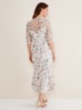 Phase Eight Maia Floral Embroidered Midi Dress, Pale Petal/Multi