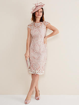 Phase Eight Francis Lace Dress, Petal