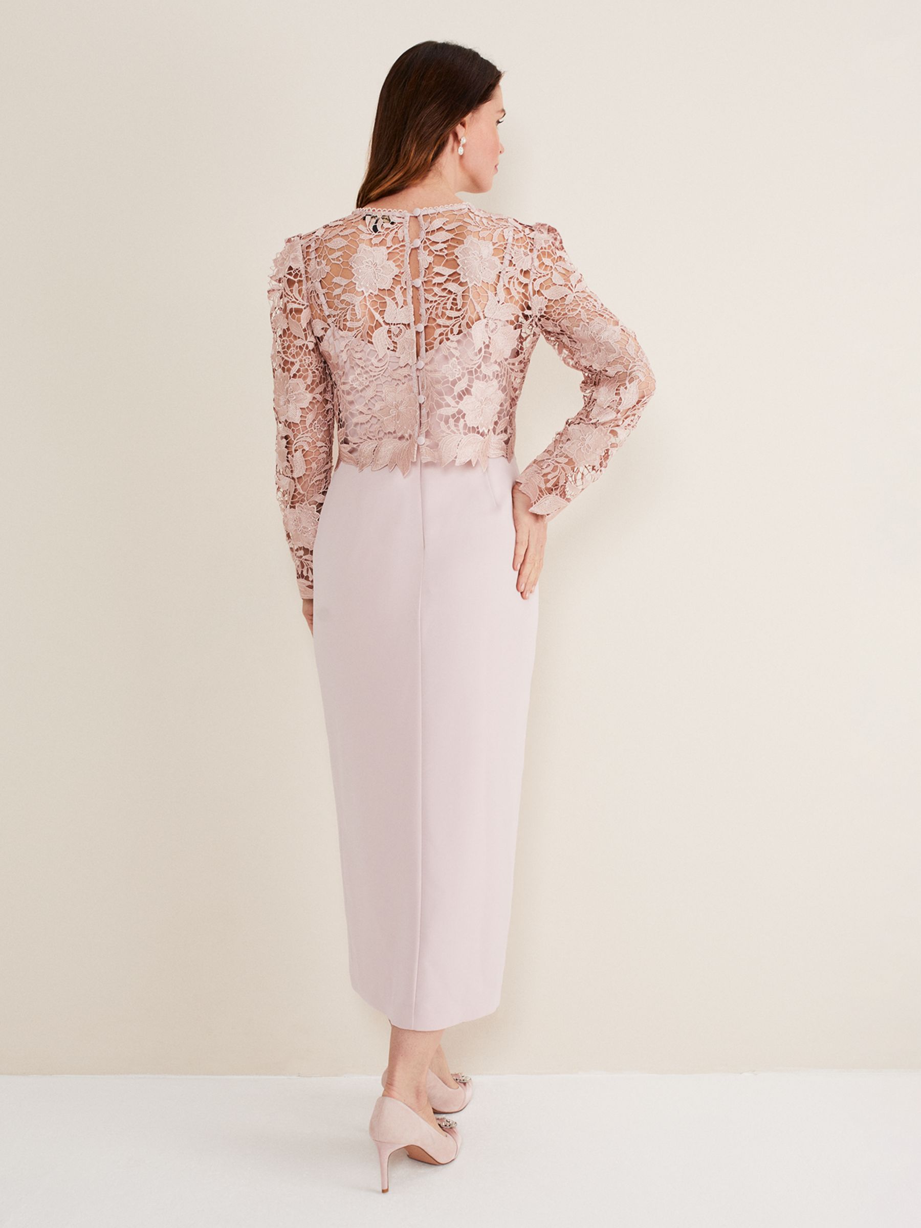 Double layer store lace midi dress