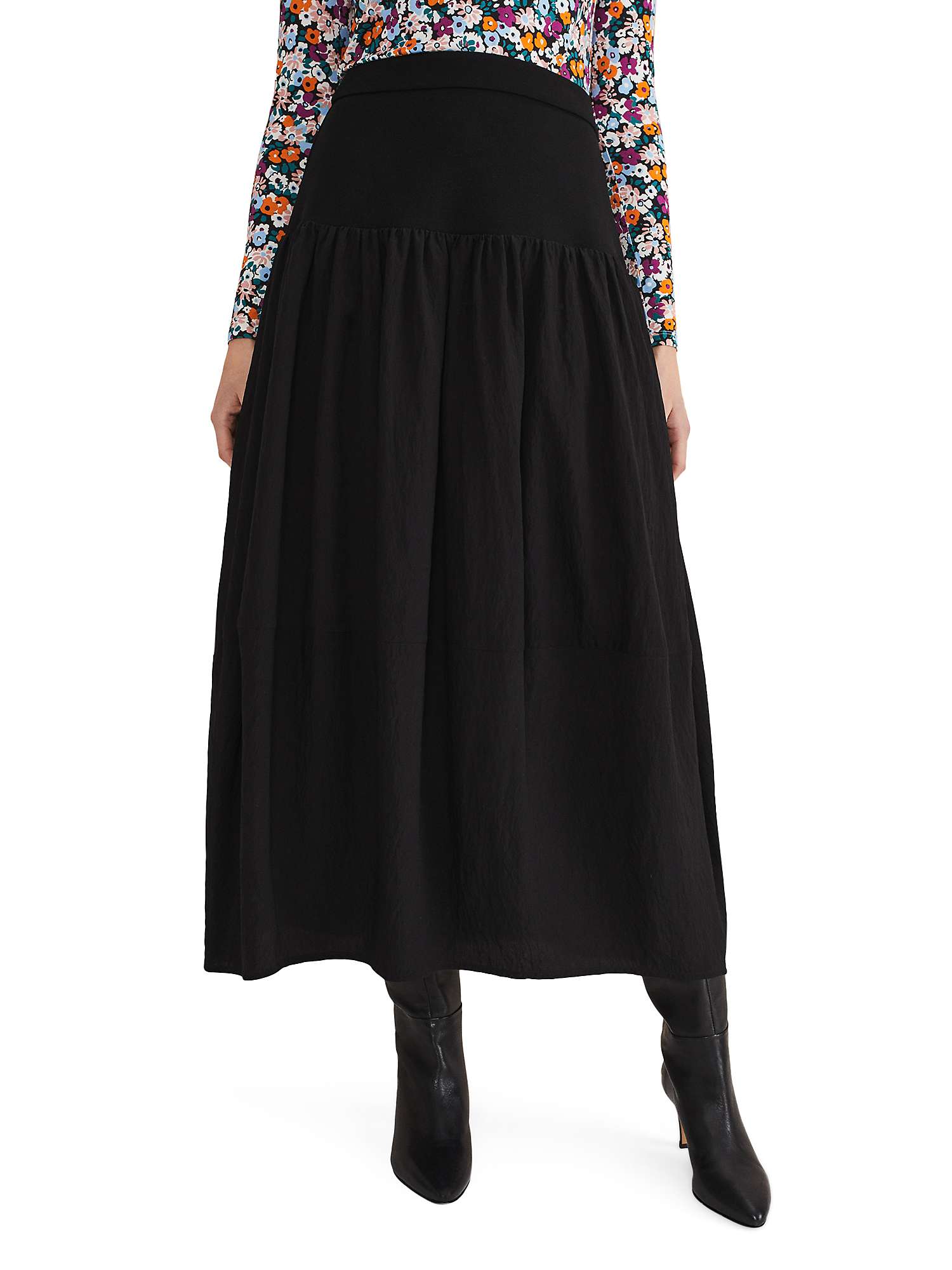 Buy Phase Eight Laina Yoke Detail Midi Skirt, Black Online at johnlewis.com