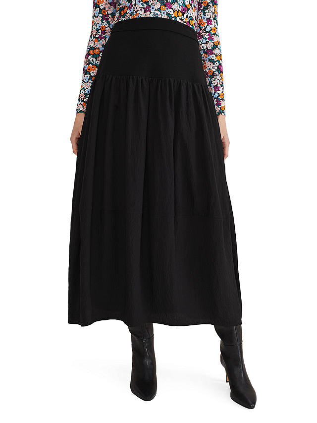 Phase Eight Laina Yoke Detail Midi Skirt, Black