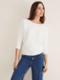 Phase Eight Nellie Ripple Knitted Jumper, Ivory