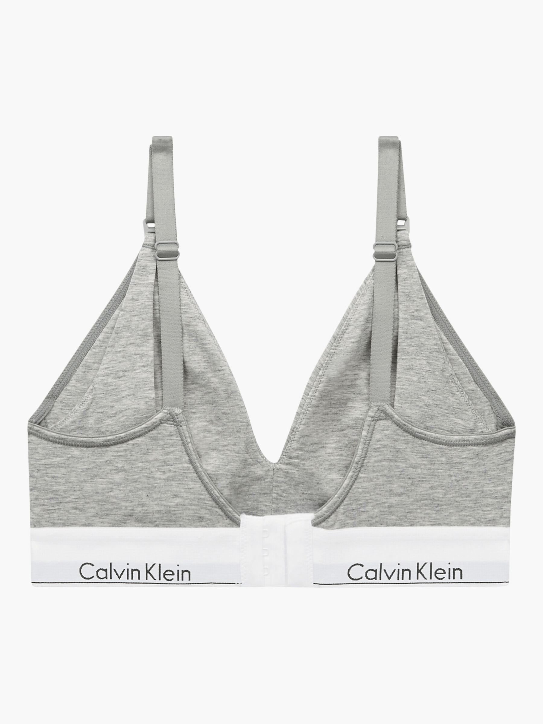 Calvin Klein Modern Cotton Bralette, Grey Heather at John Lewis
