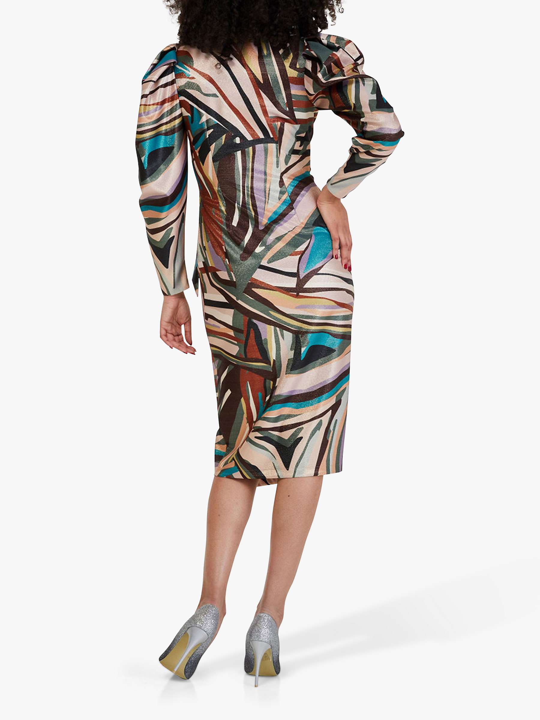 Buy Closet London Velvet Stripe Wrap Midi Dress, Multi Online at johnlewis.com