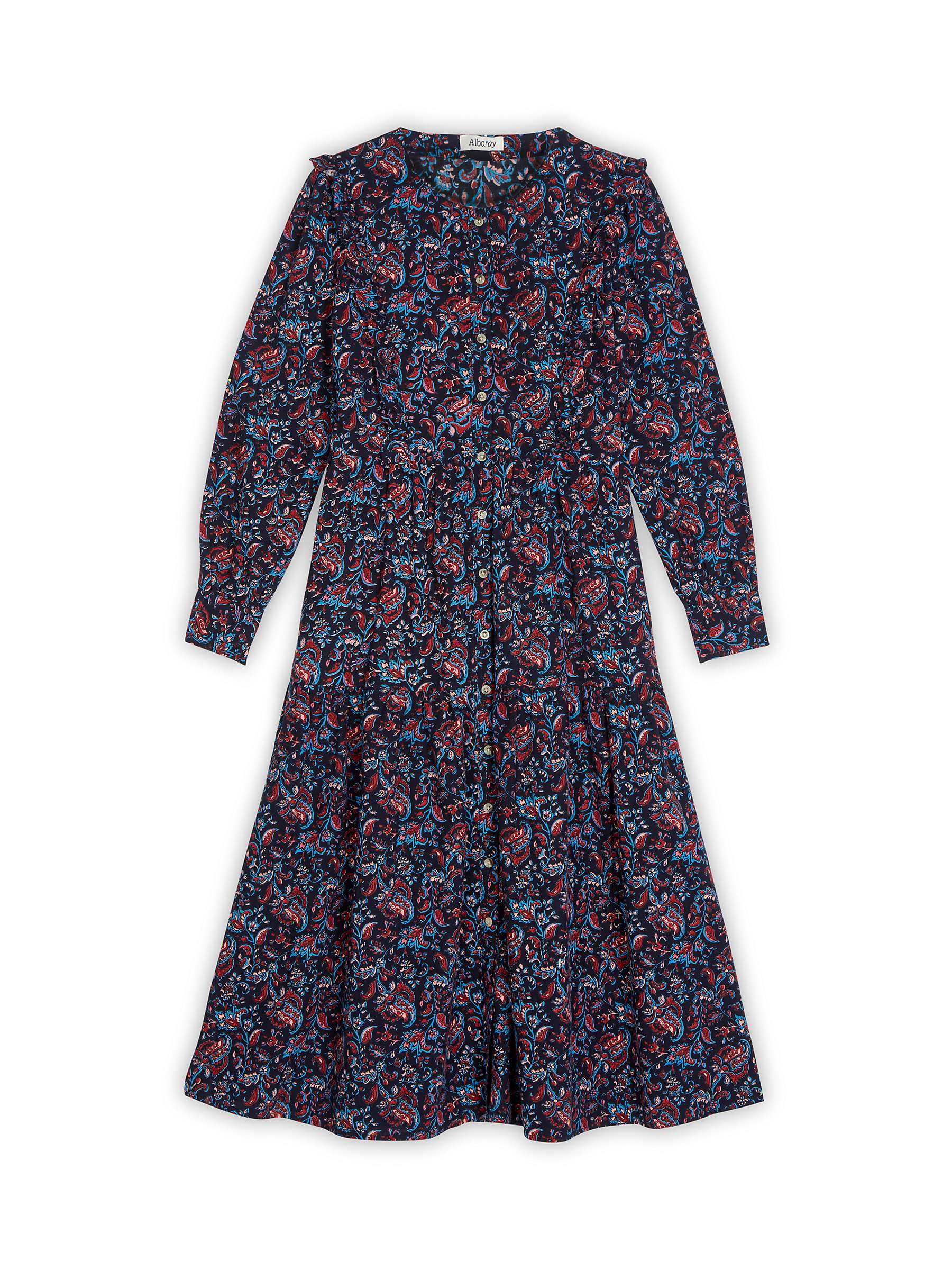Buy Albaray Paisley Cotton Dress, Blue/Multi Online at johnlewis.com