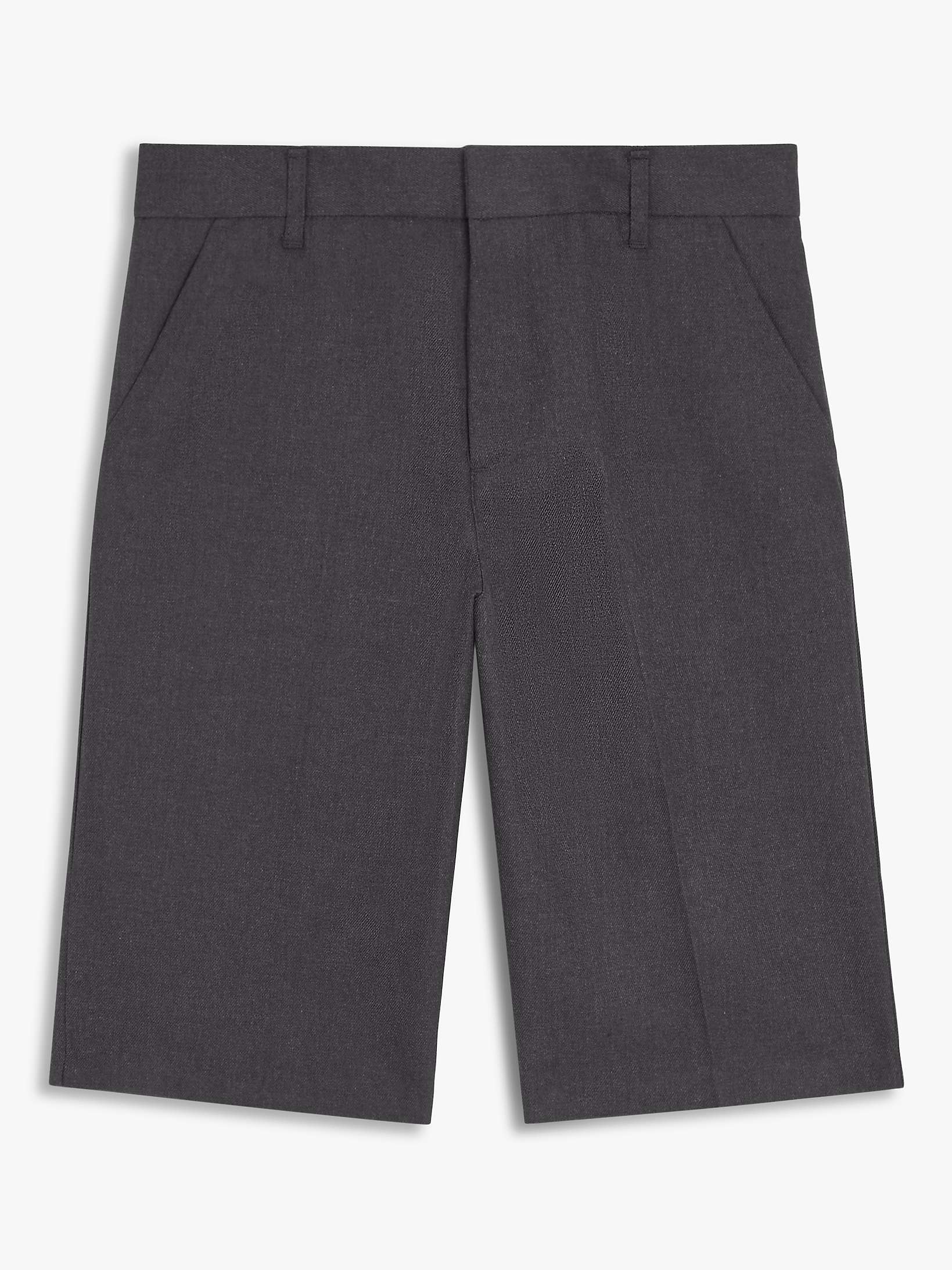 John Lewis Kids' Adjustable Waist Regular Length School Shorts, Grey ...