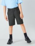 John Lewis Boys' Adjustable Waist Stain Resistnat Slim Fit School Shorts