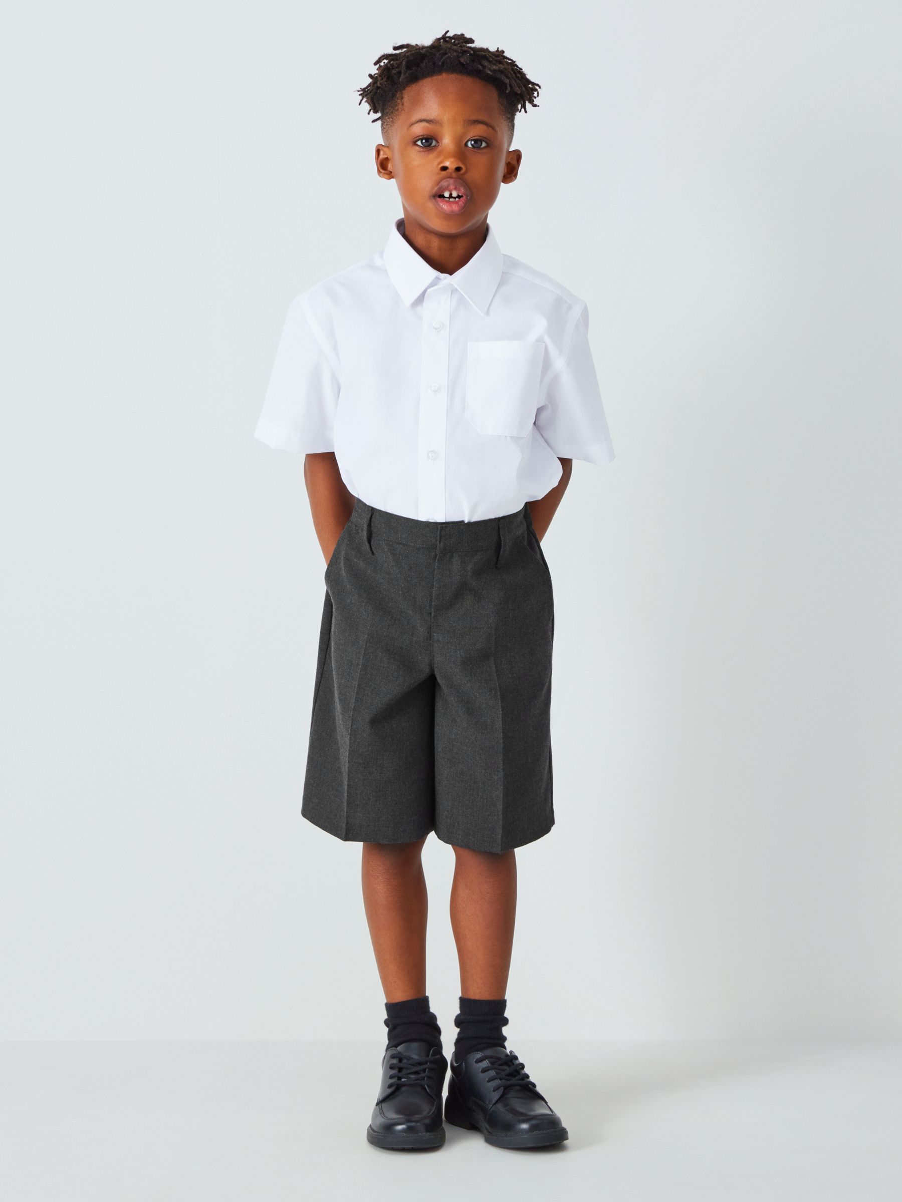 Buy John Lewis ANYDAY Kids' Adjustable Waist School Shorts, Pack of 2 Online at johnlewis.com