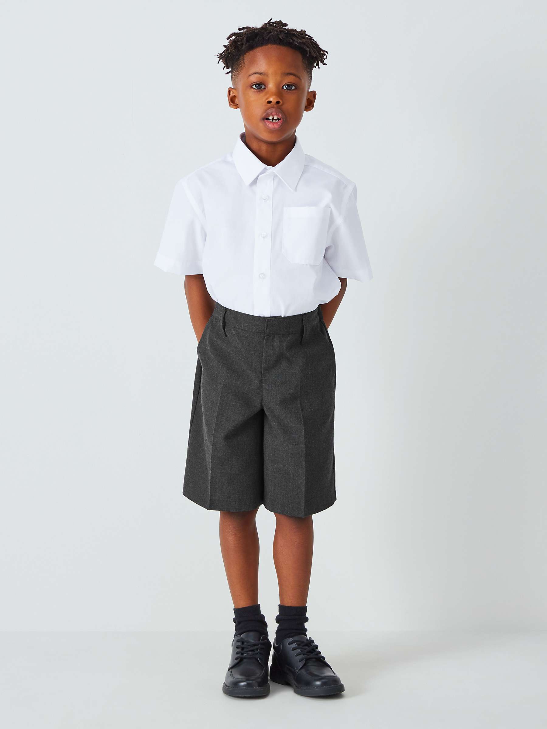Buy John Lewis ANYDAY Kids' Adjustable Waist School Shorts, Pack of 2 Online at johnlewis.com