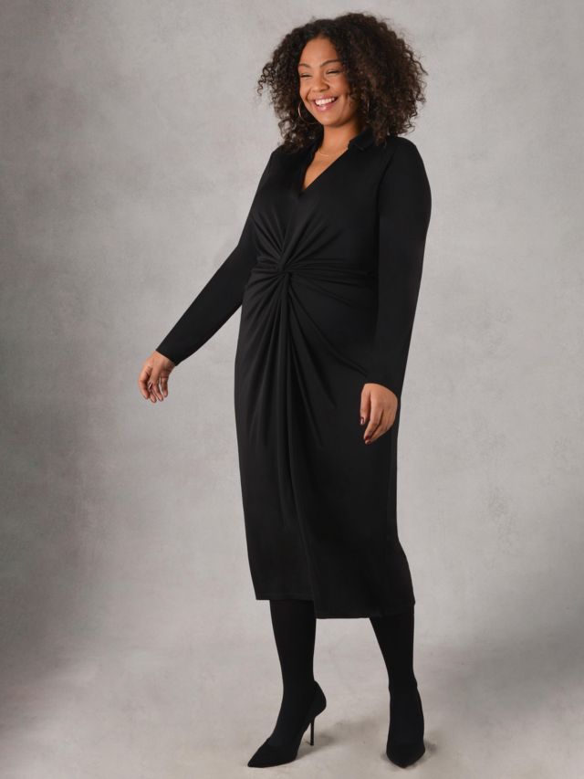 Black jersey dress sales plus size