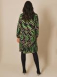 Live Unlimited Curve Zebra Print V-Neck Chuck-On Dress, Green